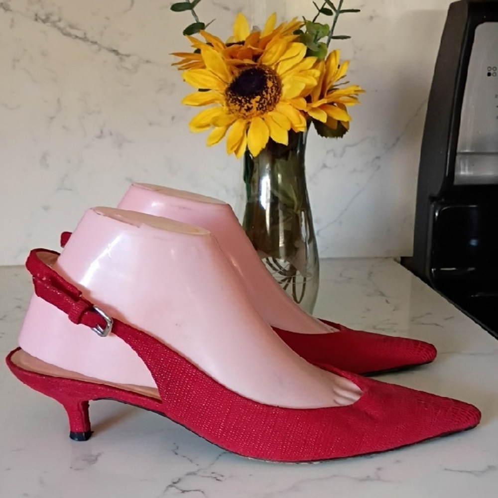 Stuart Weitzman Red Slingback Heels